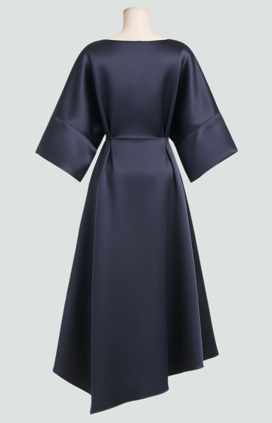 Women's Maxi Dress with Draped Brooch – Evening Dress with Cape Sleeves for Formal Occasions
