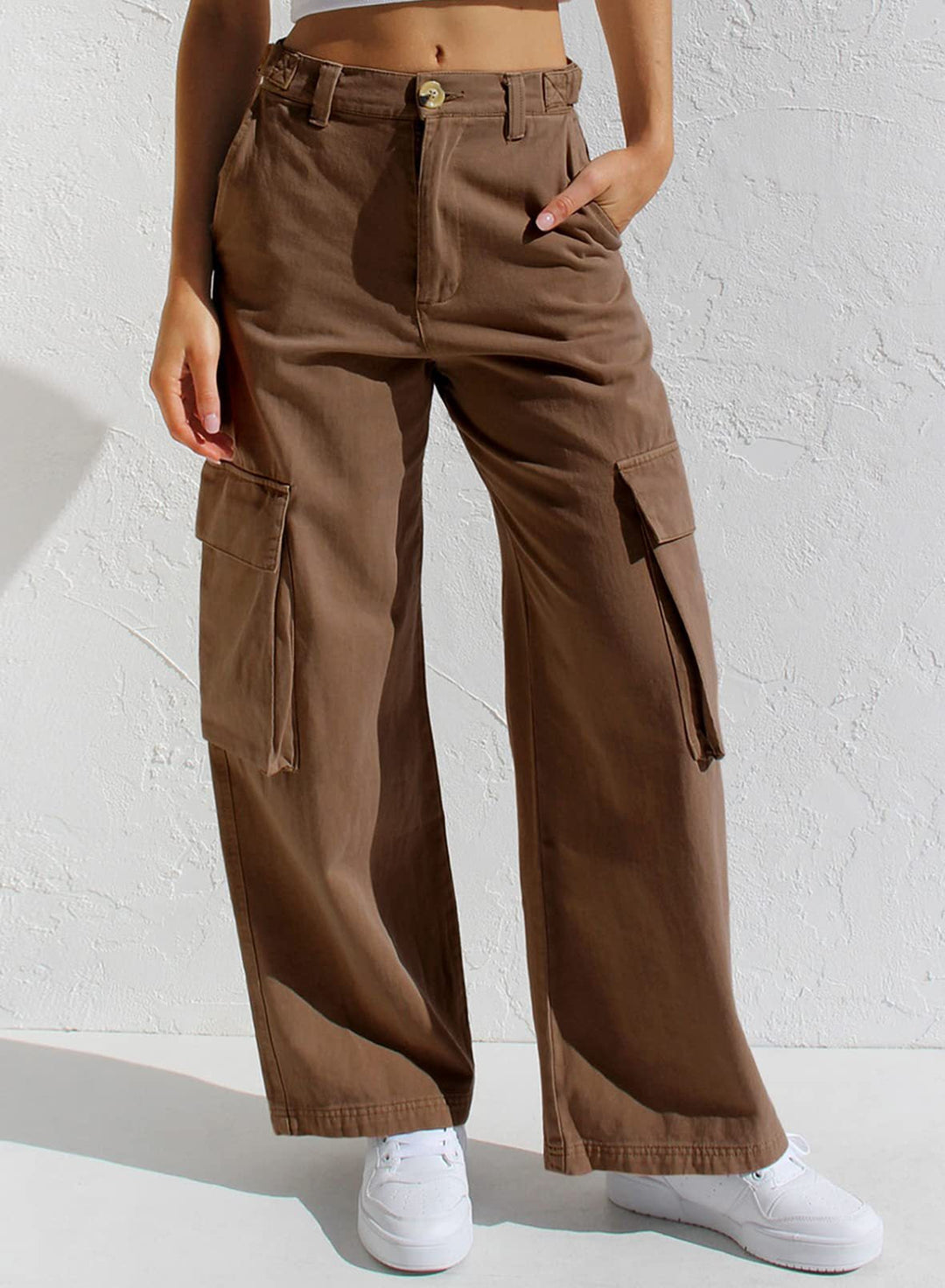 Trendy High Waist Cargo Jeans for Women