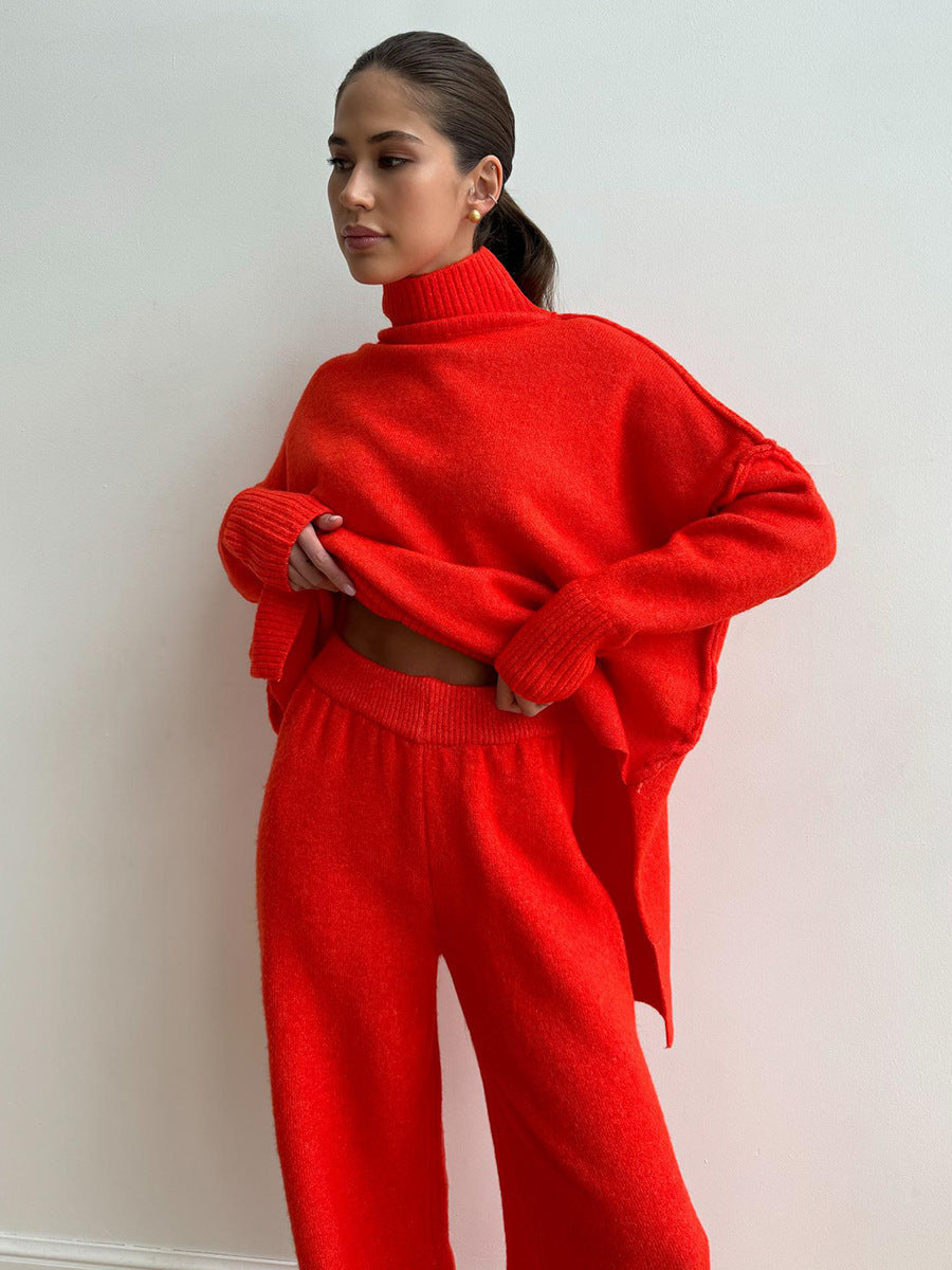 Women's Knit Turtleneck Sweater Set