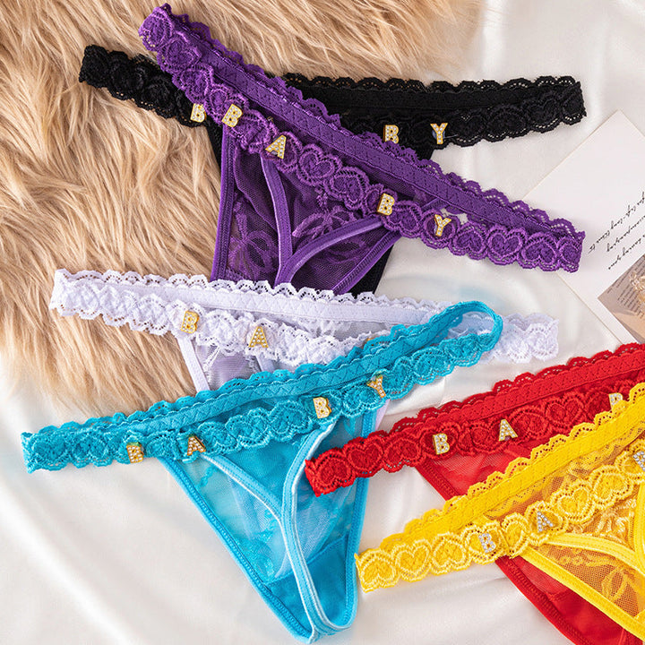 LaceFlair Personalized Lace Lingerie with Crystal Letters