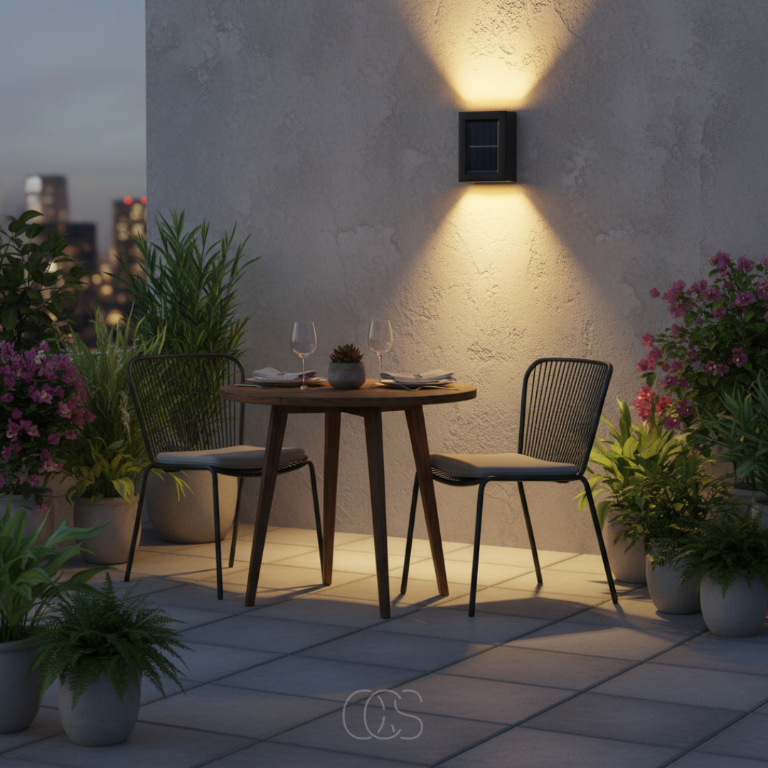 Cordless Outdoor Solar Wall Light with Sensor, IP65 Waterproof