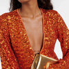 Glamorous Sequin V‑Neck Party Dress