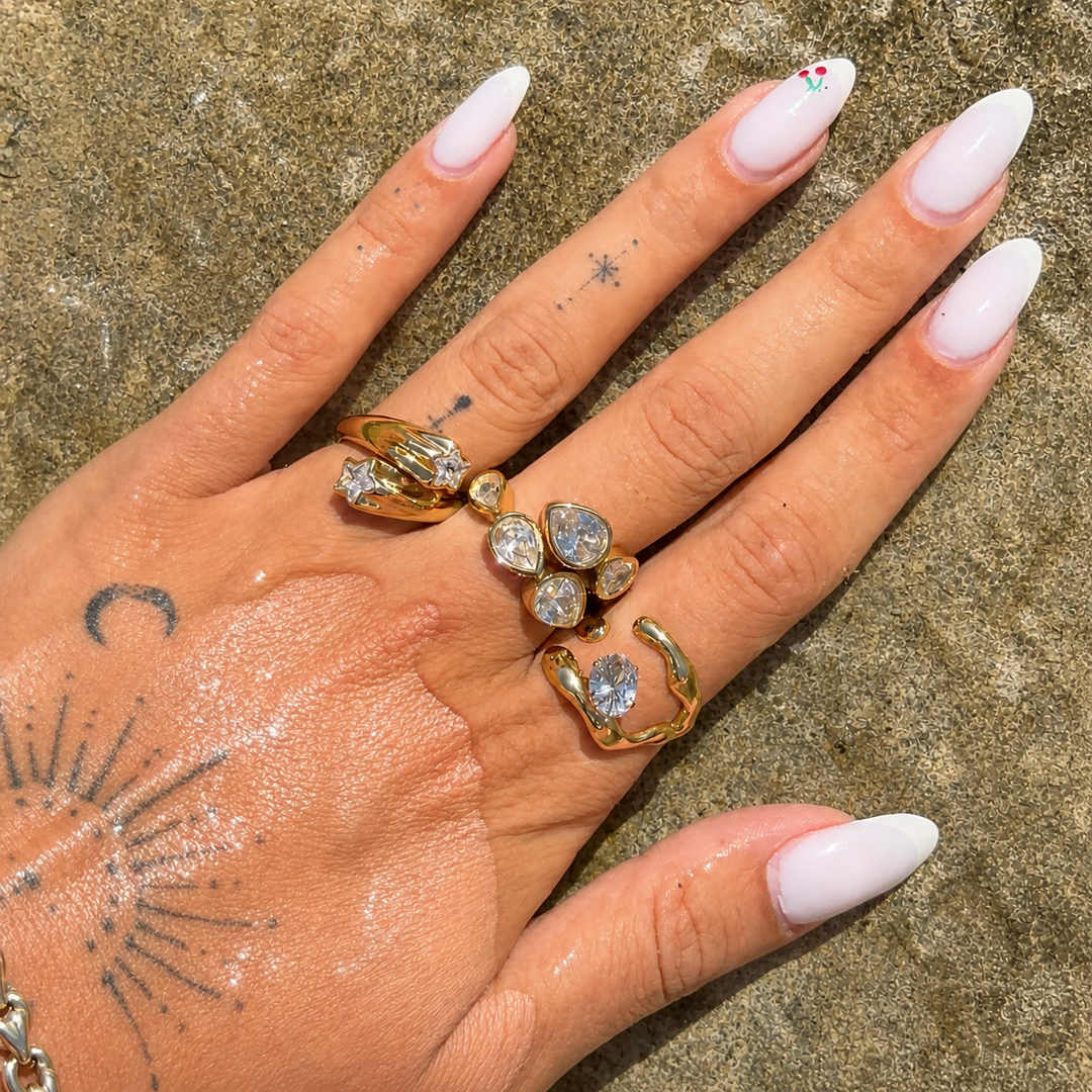 Star Ring – Adjustable Gold Wrap Ring with Star