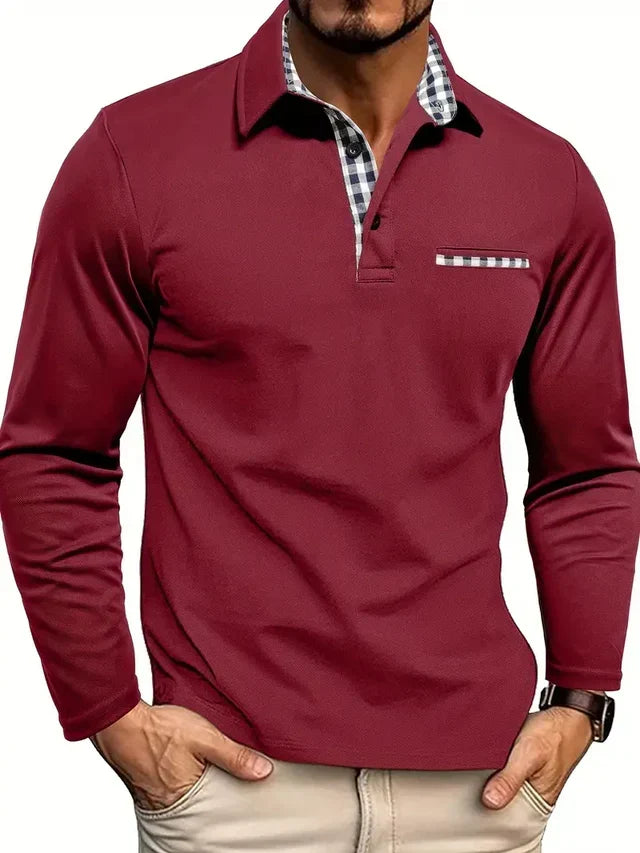 Men's Long-Sleeved Polo Shirt | Smart-Casual Comfort Fit