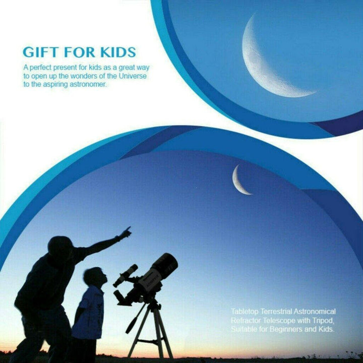 Professional Astronomical 150x Magnification Refracting Telescope 300/70mm With Tripod Phone Adapter 3