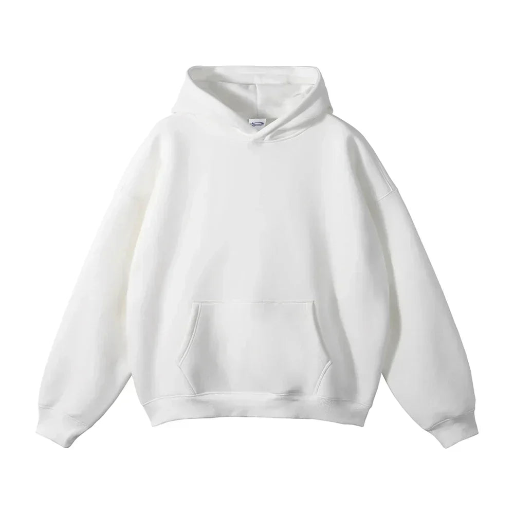 Relaxed Men's Pullover Hoodie with Kangaroo Pocket