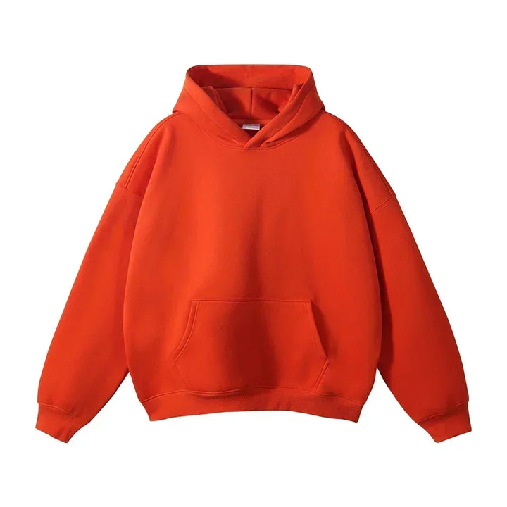Relaxed Men's Pullover Hoodie with Kangaroo Pocket
