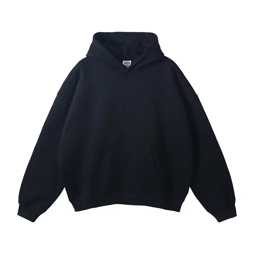 Relaxed Men's Pullover Hoodie with Kangaroo Pocket
