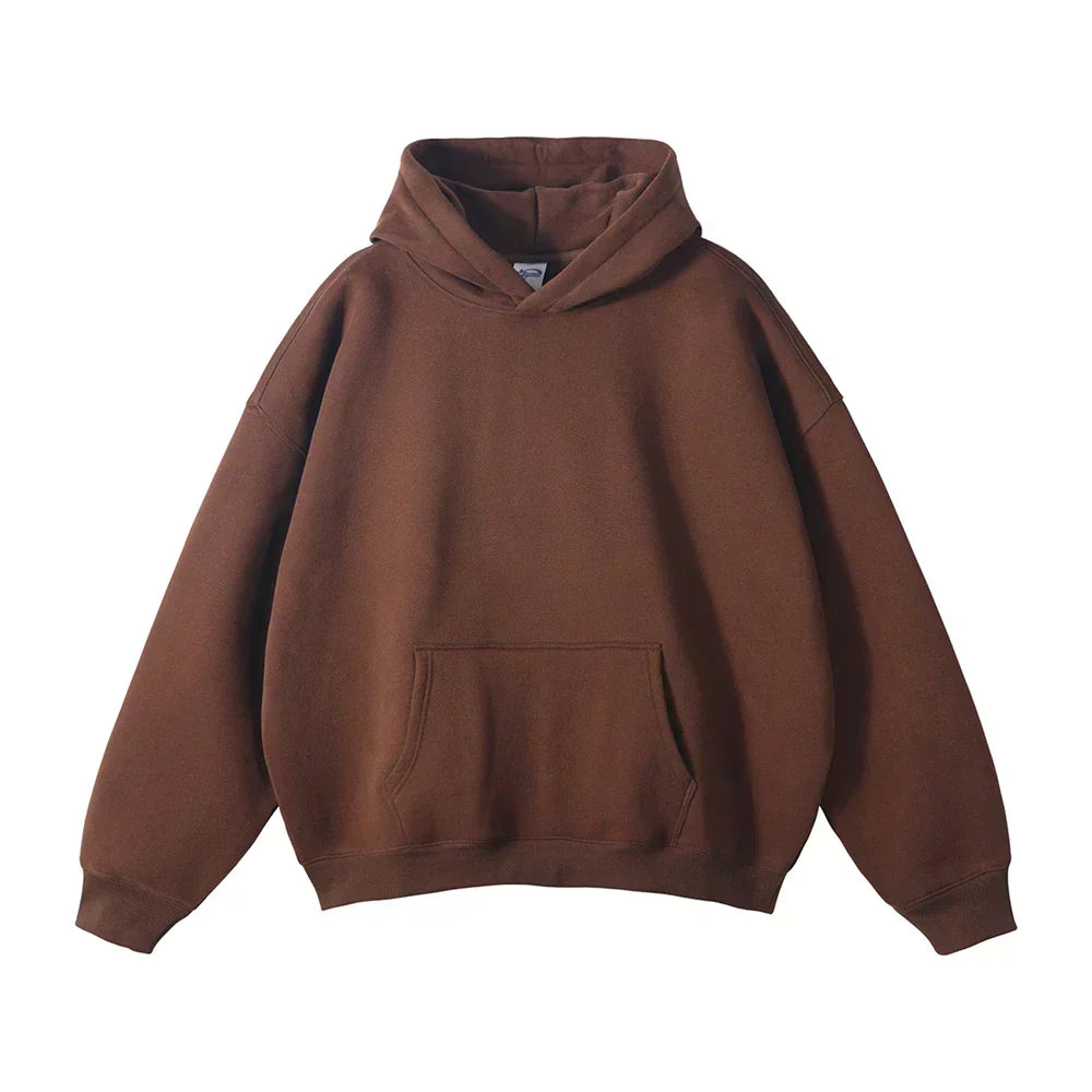 Relaxed Men's Pullover Hoodie with Kangaroo Pocket