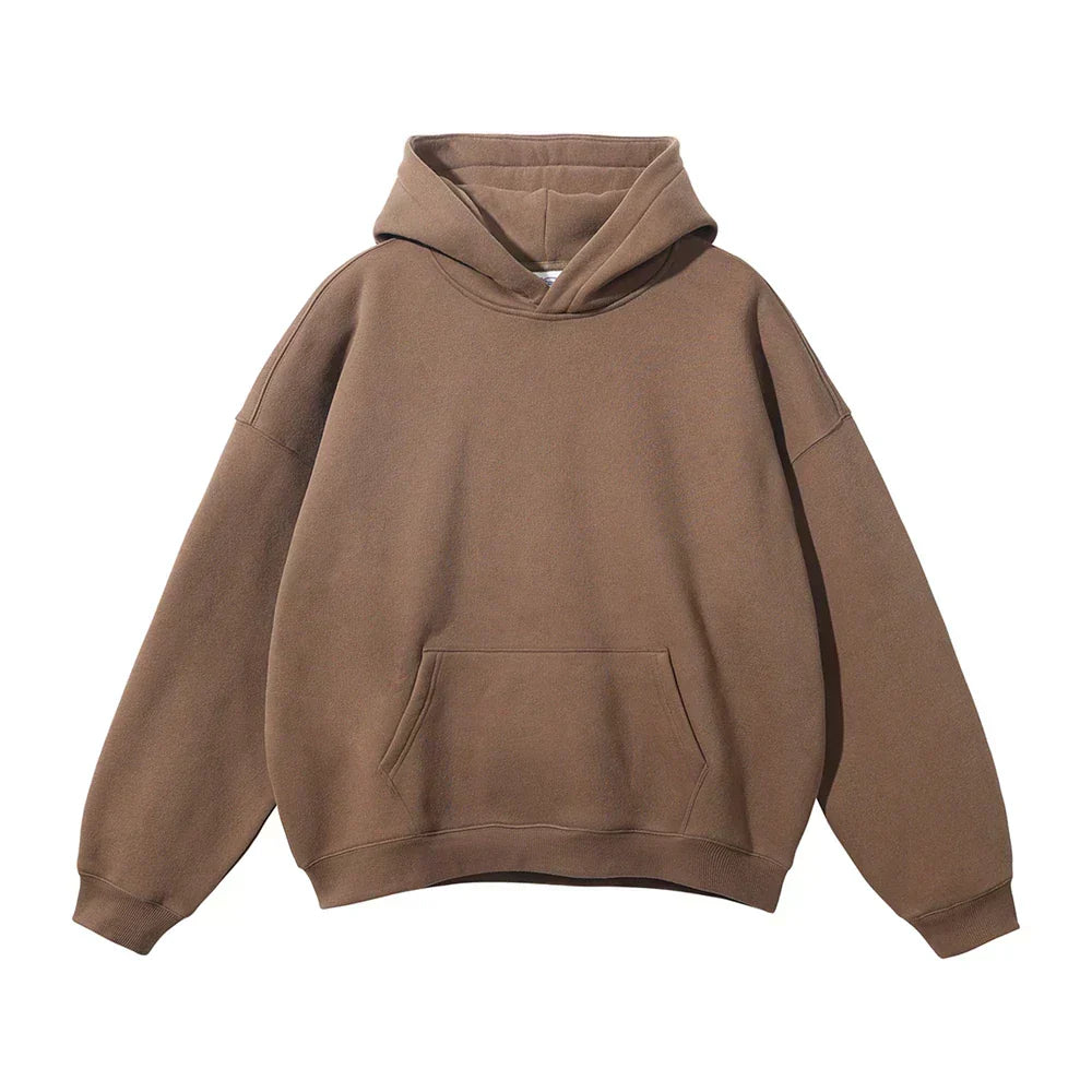 Relaxed Men's Pullover Hoodie with Kangaroo Pocket