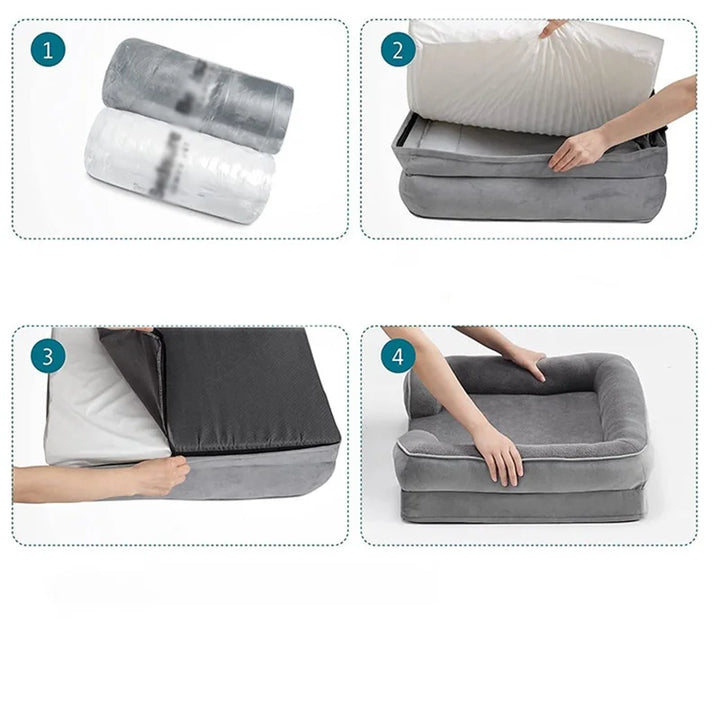 Orthopedic Comfort Dog Bed in Gray - Max