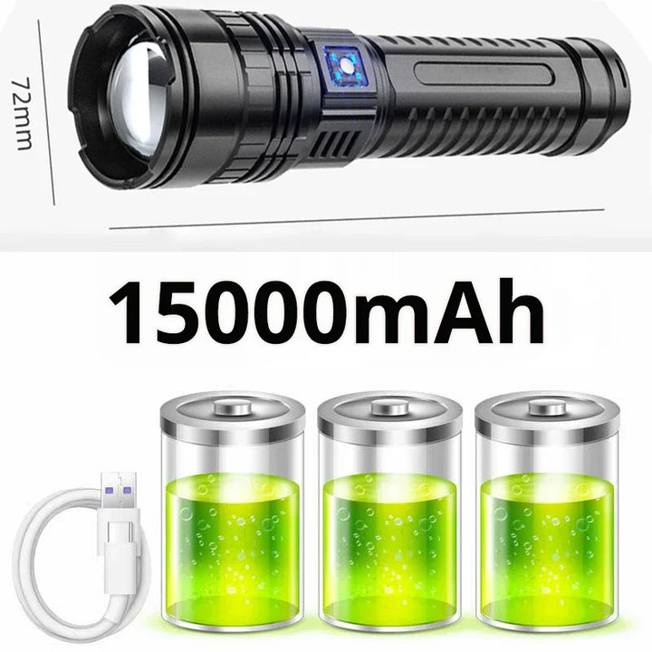 Rechargeable 10000 Lumen LED Flashlight – Striker