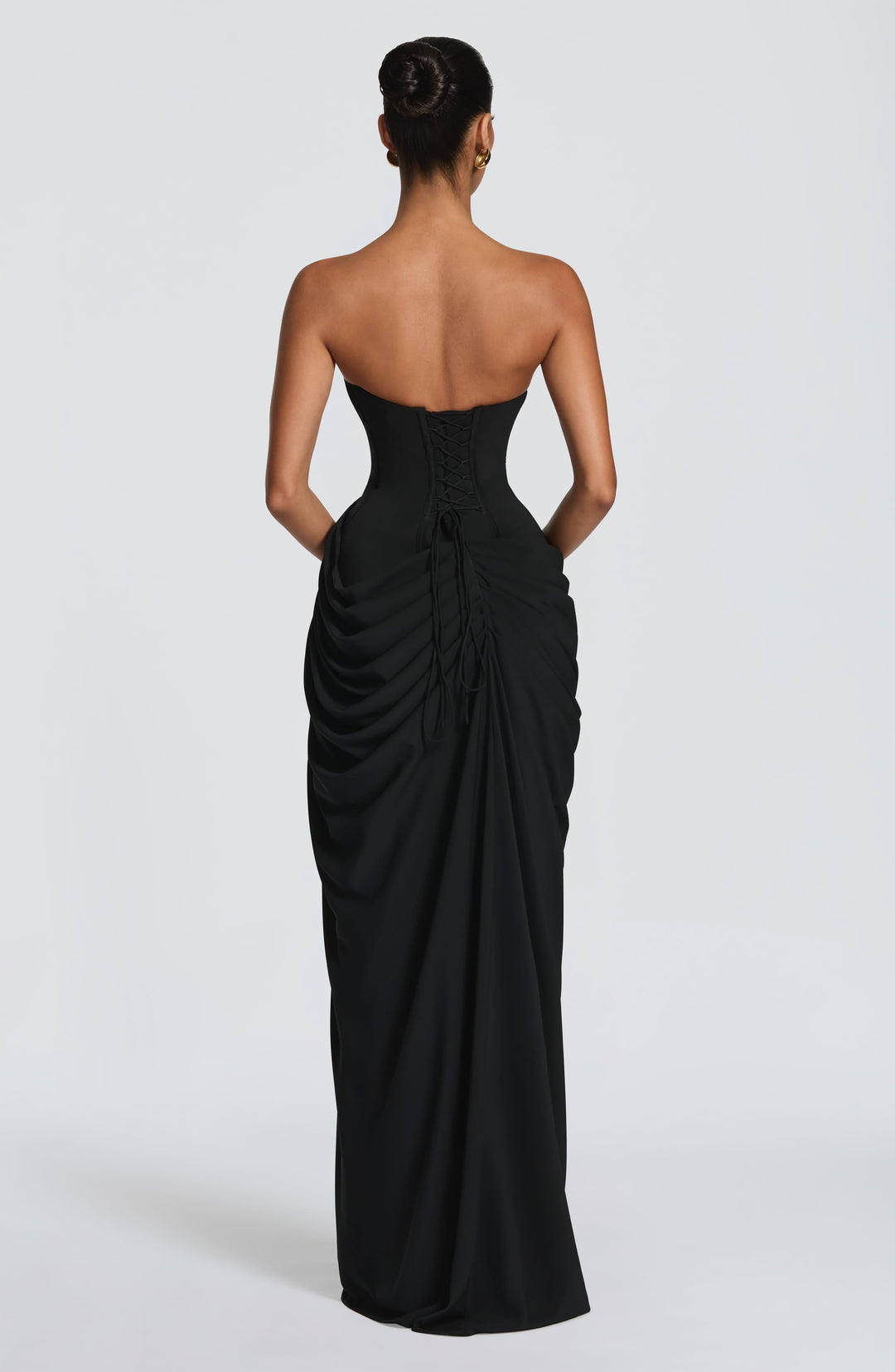 Lois strapless corset maxi dress with high slit