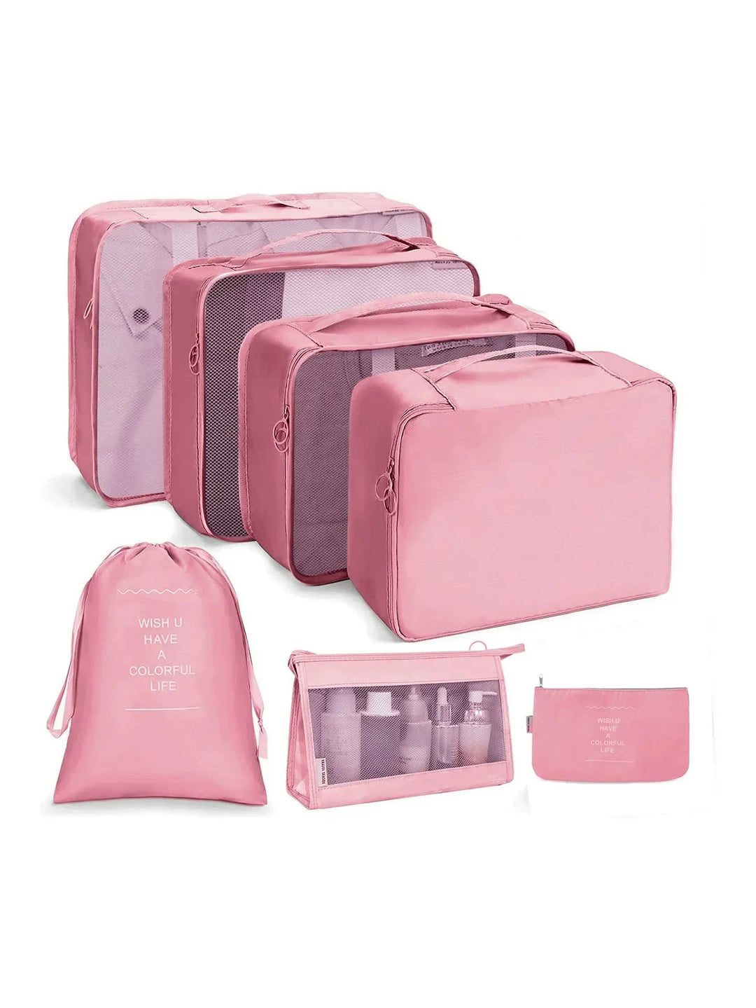 PackWunder Travel Organiser Set 7/8/9/10 Pieces | Foldable Suitcase Organiser | For Clothing, Shoes and Accessories