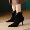 Sleek Rear‑Zip Stiletto Ankle Boots