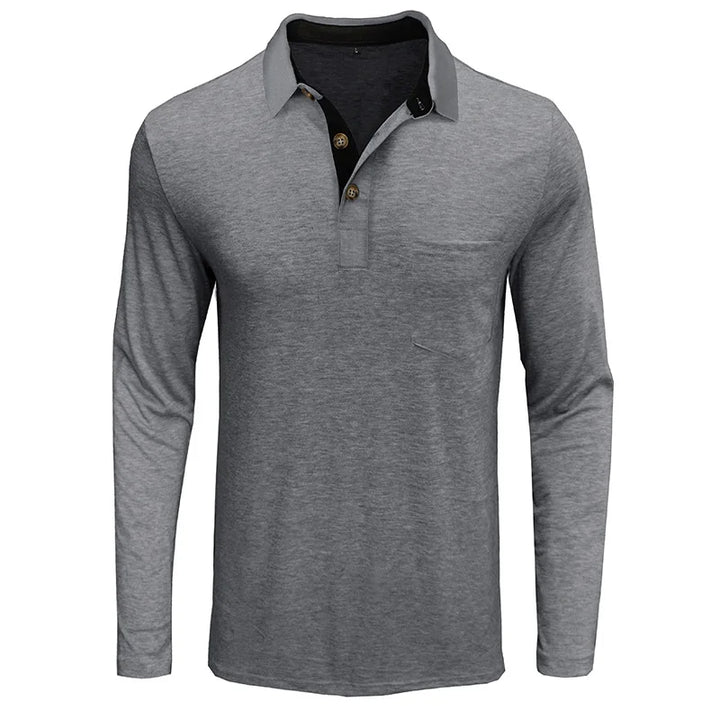 Men's Long-Sleeved Polo Shirt - Breathable & Versatile – Matteo
