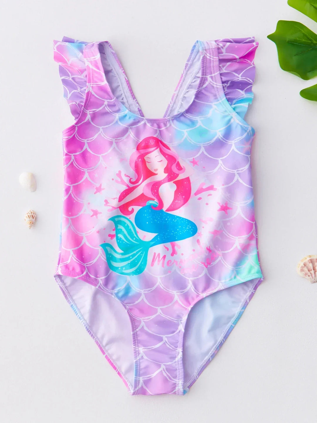 Girls' Swimsuit with Mermaid and Unicorn Design – Perfect for Children Aged 8 to 12