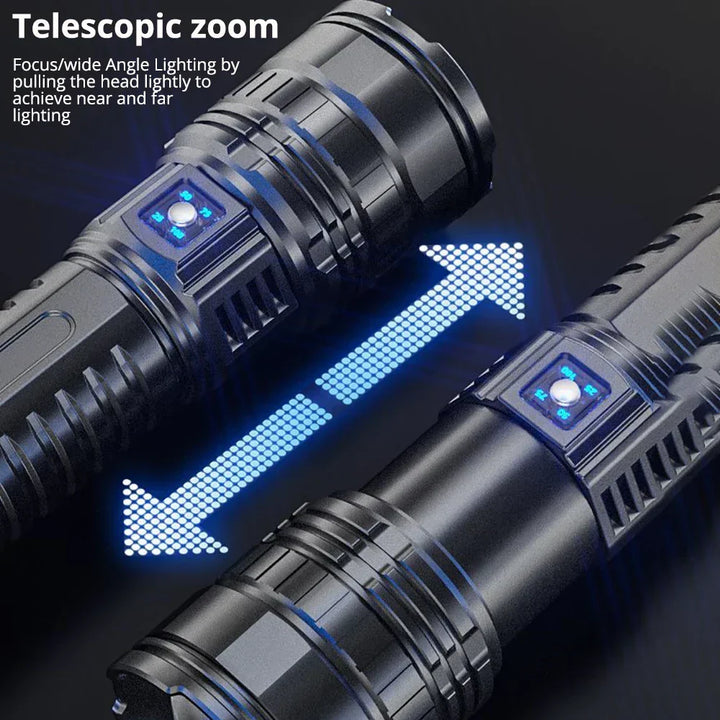 Rechargeable 10000 Lumen LED Flashlight – Striker