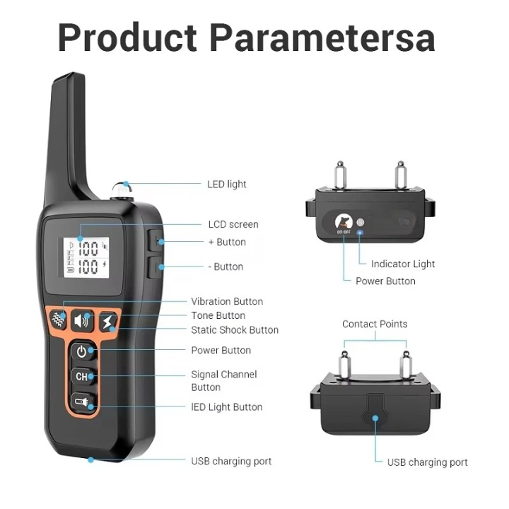 Rechargeable Electric Dog Training Collar with Remote Control & 1000m Range – PetControl