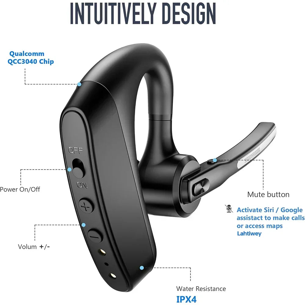 Noise-Cancelling Bluetooth Headset with Dual Microphones – Orivo