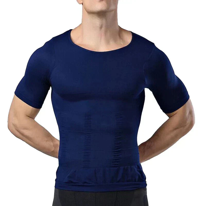 Men's compression fitness T-shirt – breathable, stretchy, body-shaping sports top