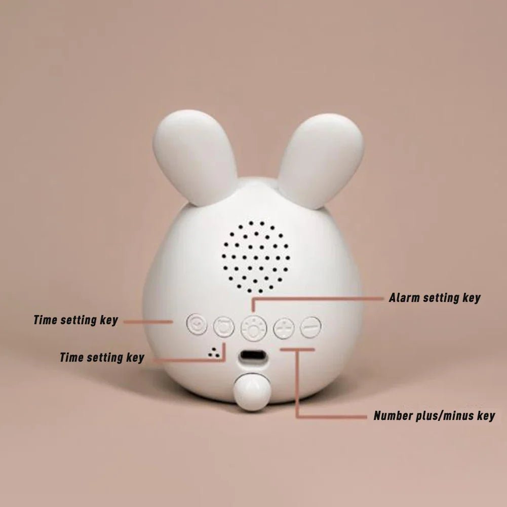 BunniGlow Bunny-Shaped Children's Alarm Clock with LED Night Light