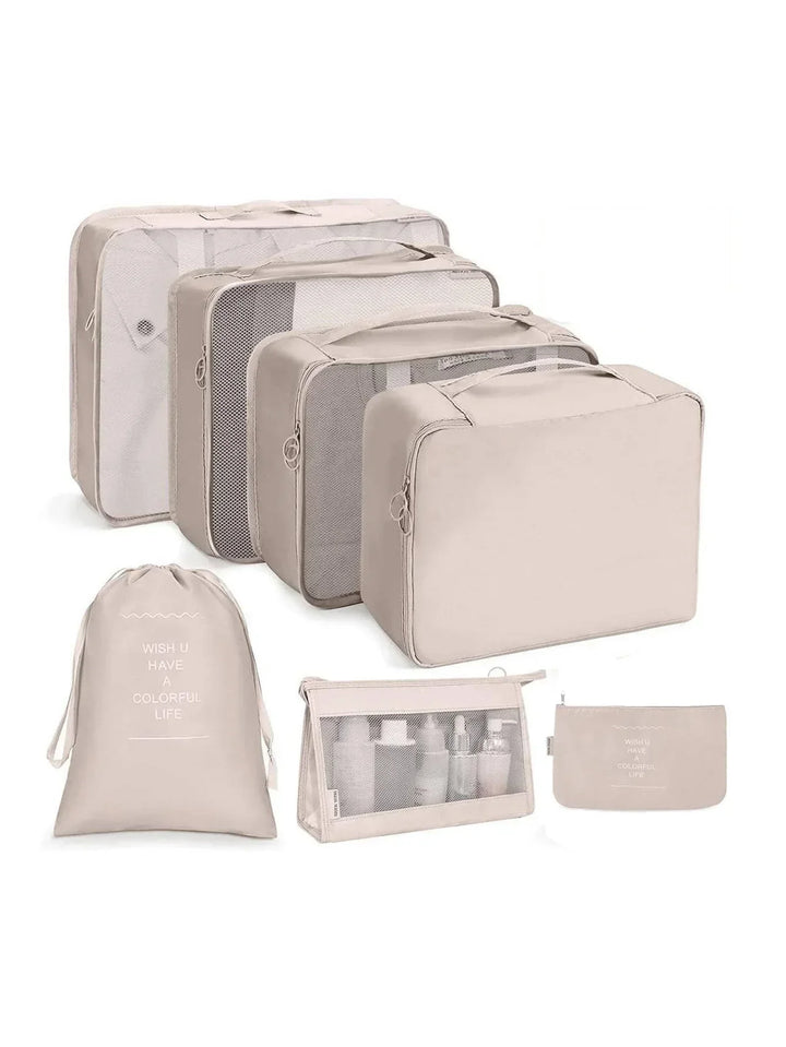 PackWunder Travel Organiser Set 7/8/9/10 Pieces | Foldable Suitcase Organiser | For Clothing, Shoes and Accessories