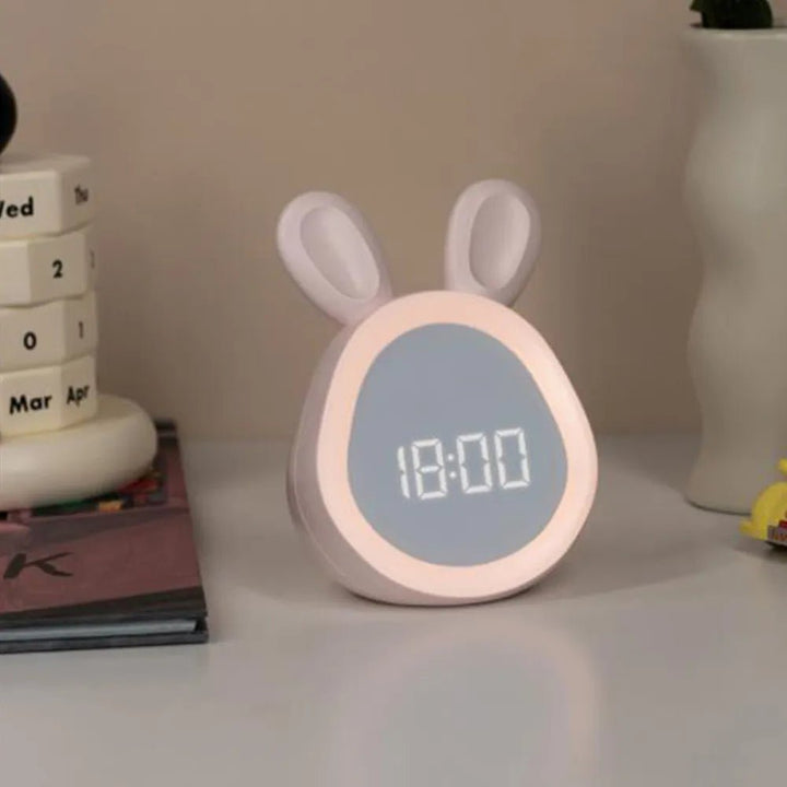 BunniGlow Bunny-Shaped Children's Alarm Clock with LED Night Light