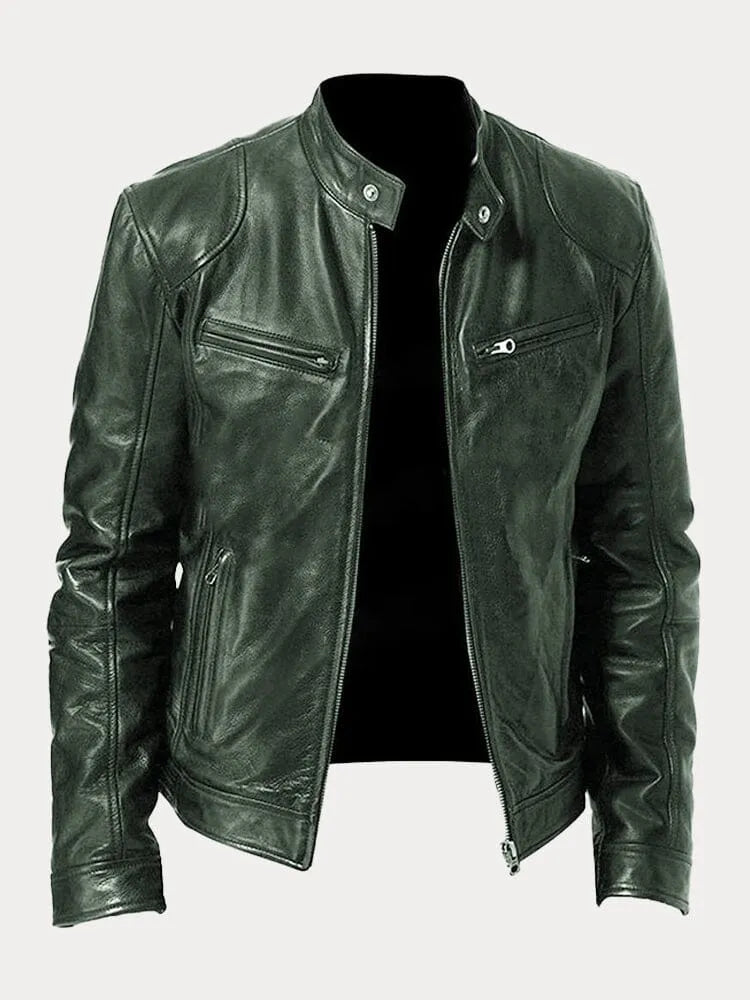 Joren™ | Timeless Leather Jacket with Zip