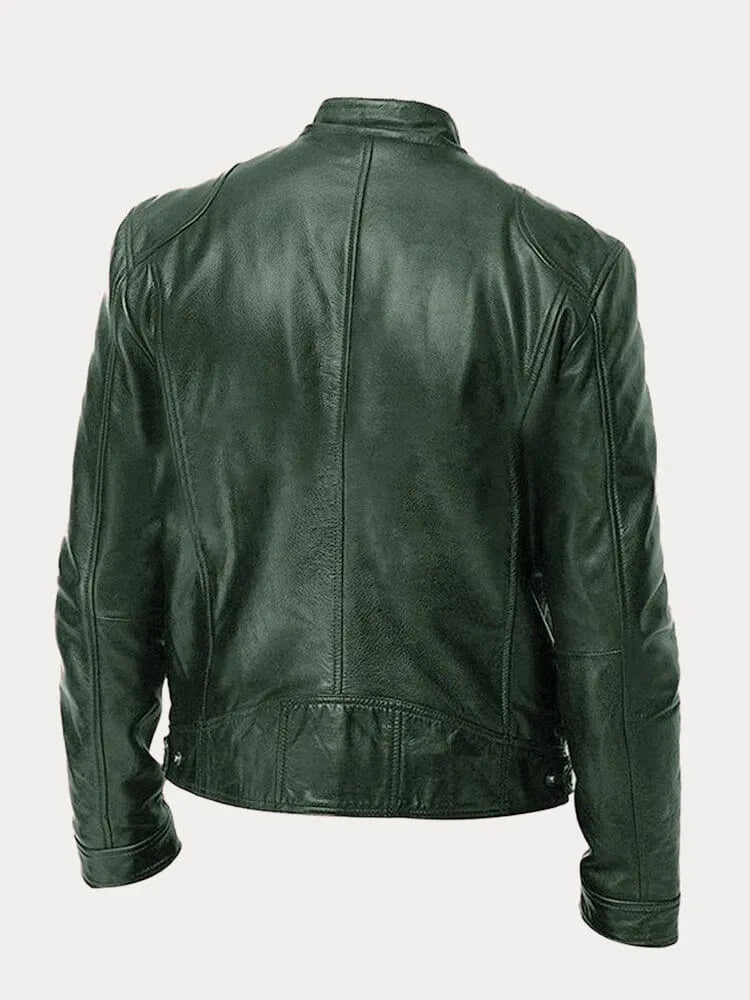 Joren™ | Timeless Leather Jacket with Zip