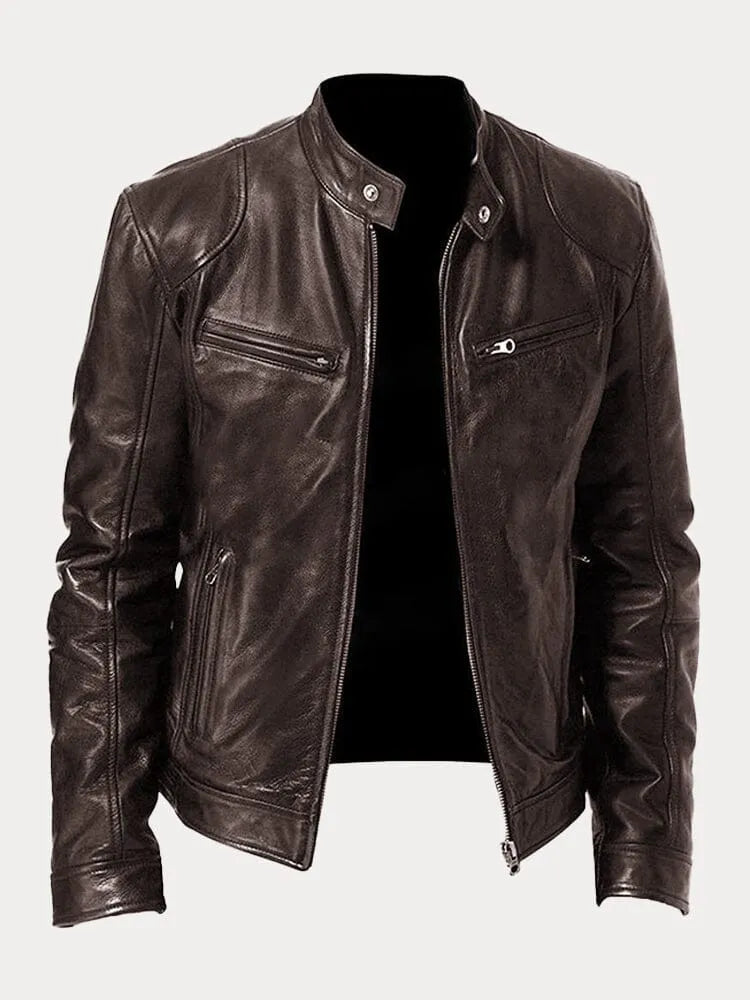 Joren™ | Timeless Leather Jacket with Zip
