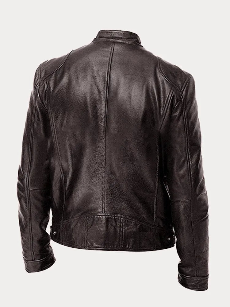 Joren™ | Timeless Leather Jacket with Zip
