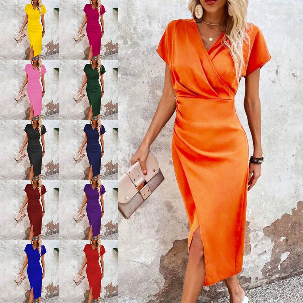 Maggiena – Casual Short V-Neck Mini Dress for Women | Effortless Charm