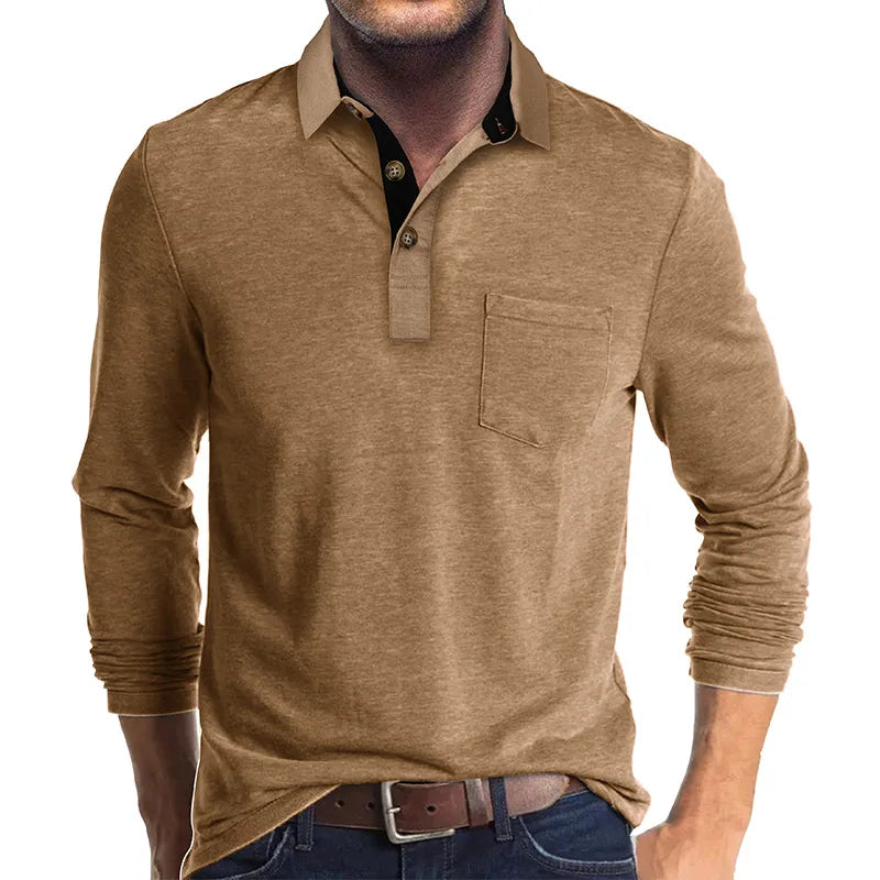 Men's Long-Sleeved Polo Shirt - Breathable & Versatile – Matteo