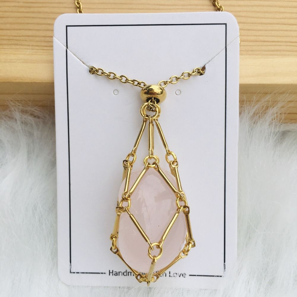 Necklace with interchangeable crystal stone for radiant style and harmony.