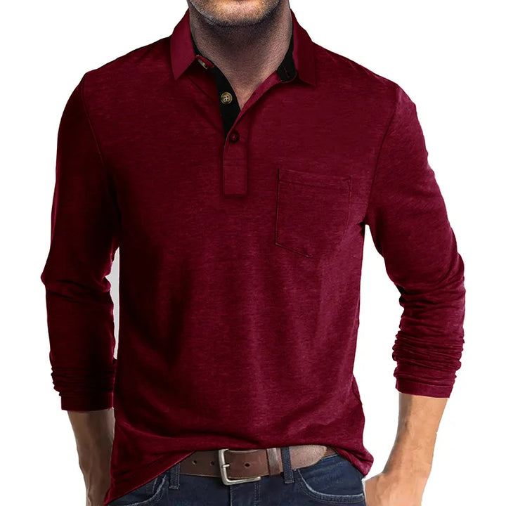 Men's Long-Sleeved Polo Shirt - Breathable & Versatile – Matteo