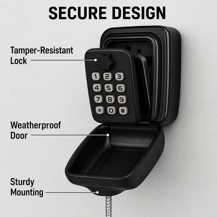 Key Safe with Code | Weatherproof Metal | Adjustable Combination Lock
