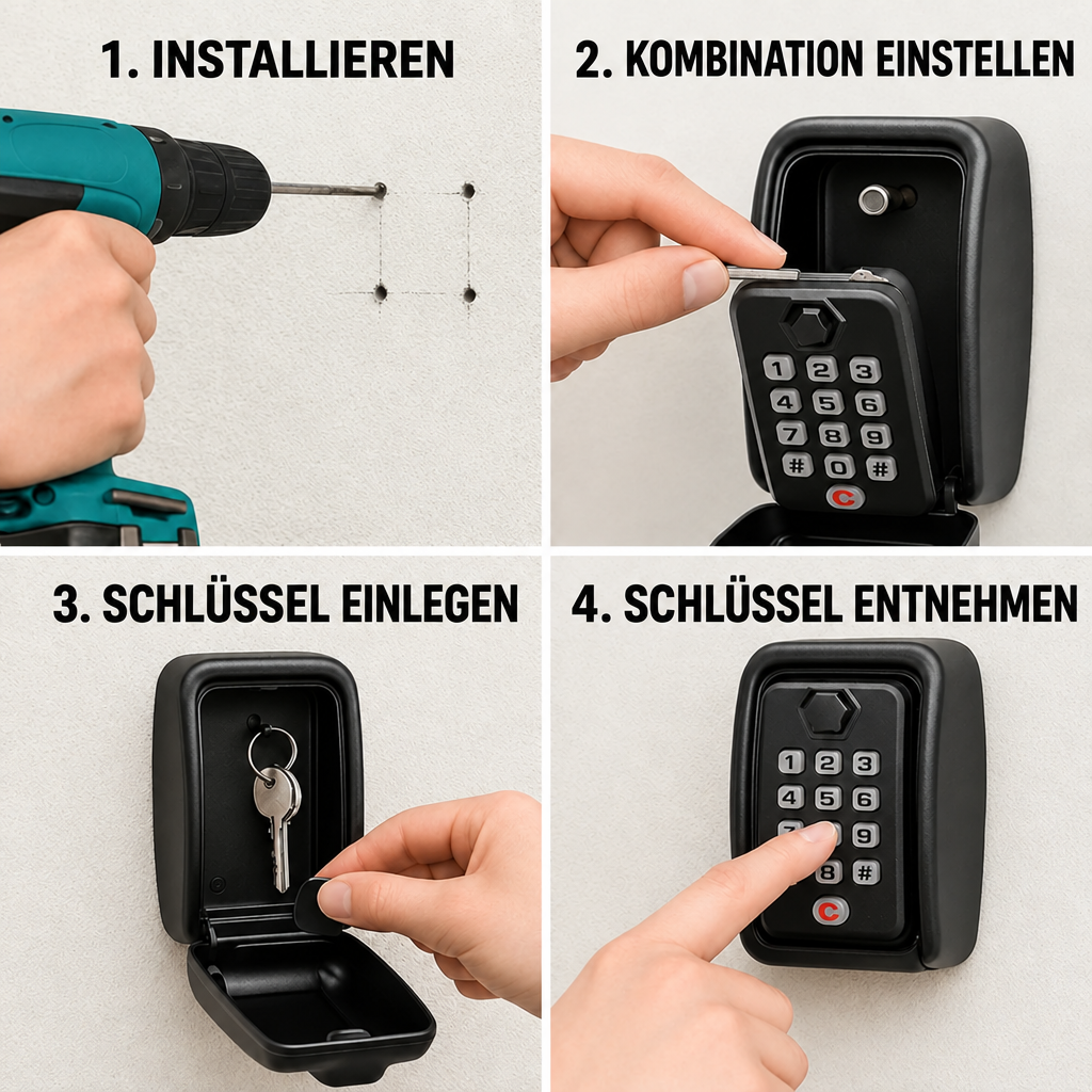 Key Safe with Code | Weatherproof Metal | Adjustable Combination Lock