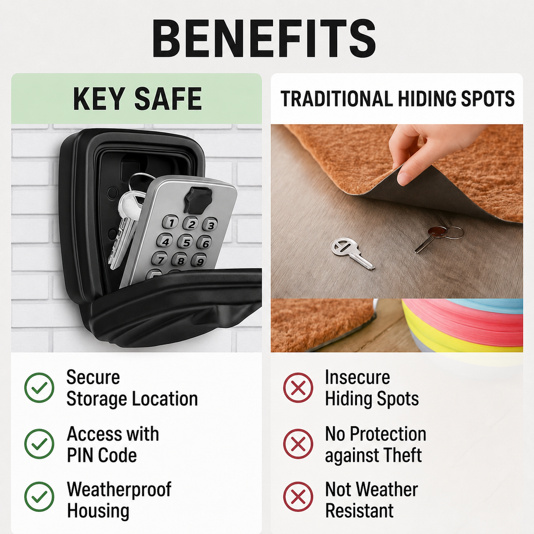 Key Safe with Code | Weatherproof Metal | Adjustable Combination Lock