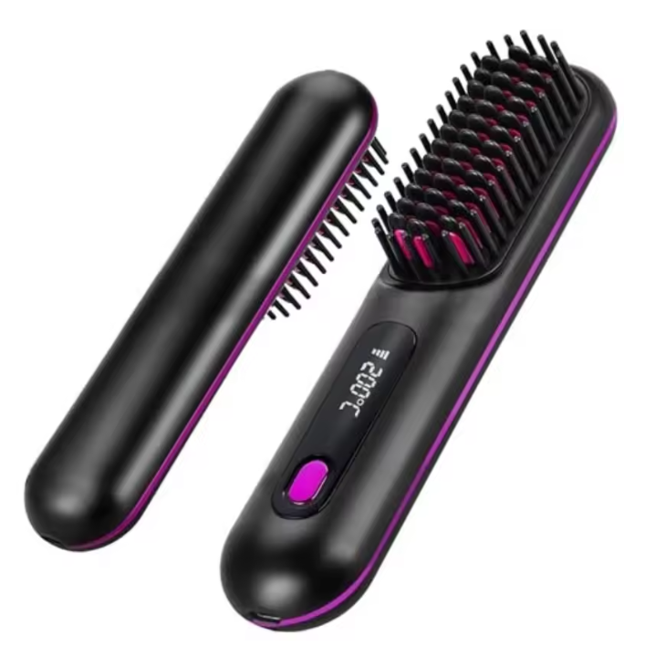 Cordless Heated Styling Brush for Short Hair, Fringe and Nape