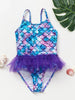 Girls' Swimsuit with Mermaid and Unicorn Design – Perfect for Children Aged 8 to 12