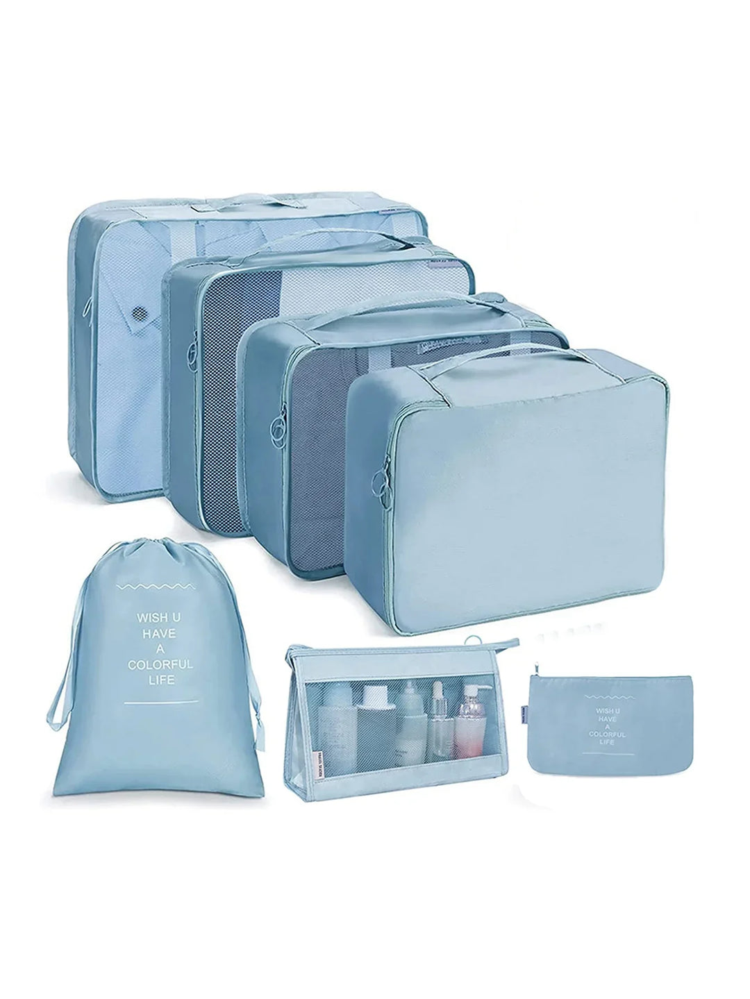 PackWunder Travel Organiser Set 7/8/9/10 Pieces | Foldable Suitcase Organiser | For Clothing, Shoes and Accessories
