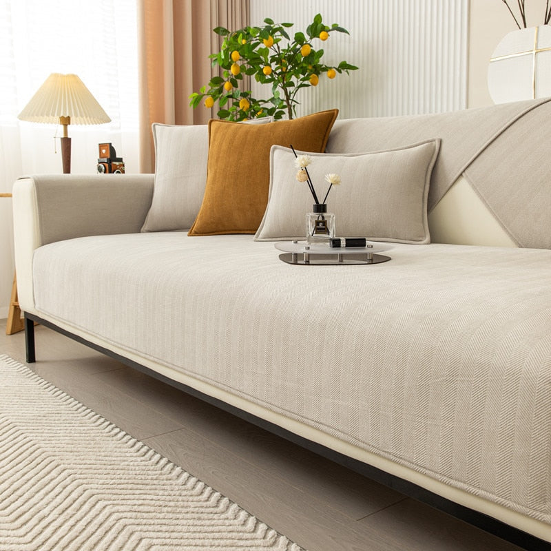 Non-Slip Chenille Sofa Cover – Stays in Place, 3 Sizes, Various Colors