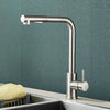 Black Pull-Out Kitchen Tap – Flexible 2-Mode Nozzle for Stream and Spray, Stainless Steel Mixer for Hot and Cold Water