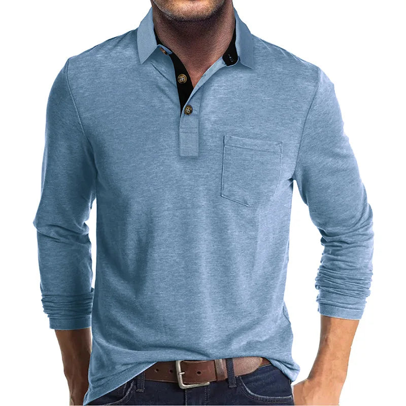 Men's Long-Sleeved Polo Shirt - Breathable & Versatile – Matteo