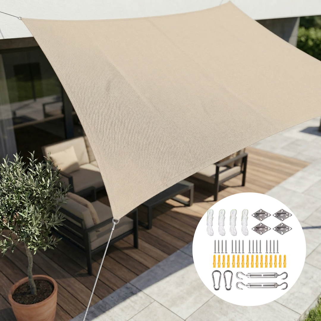 Waterproof Rectangular Shade Sail | Waterproof Outdoor Fabric | UV Protection | SkyCover