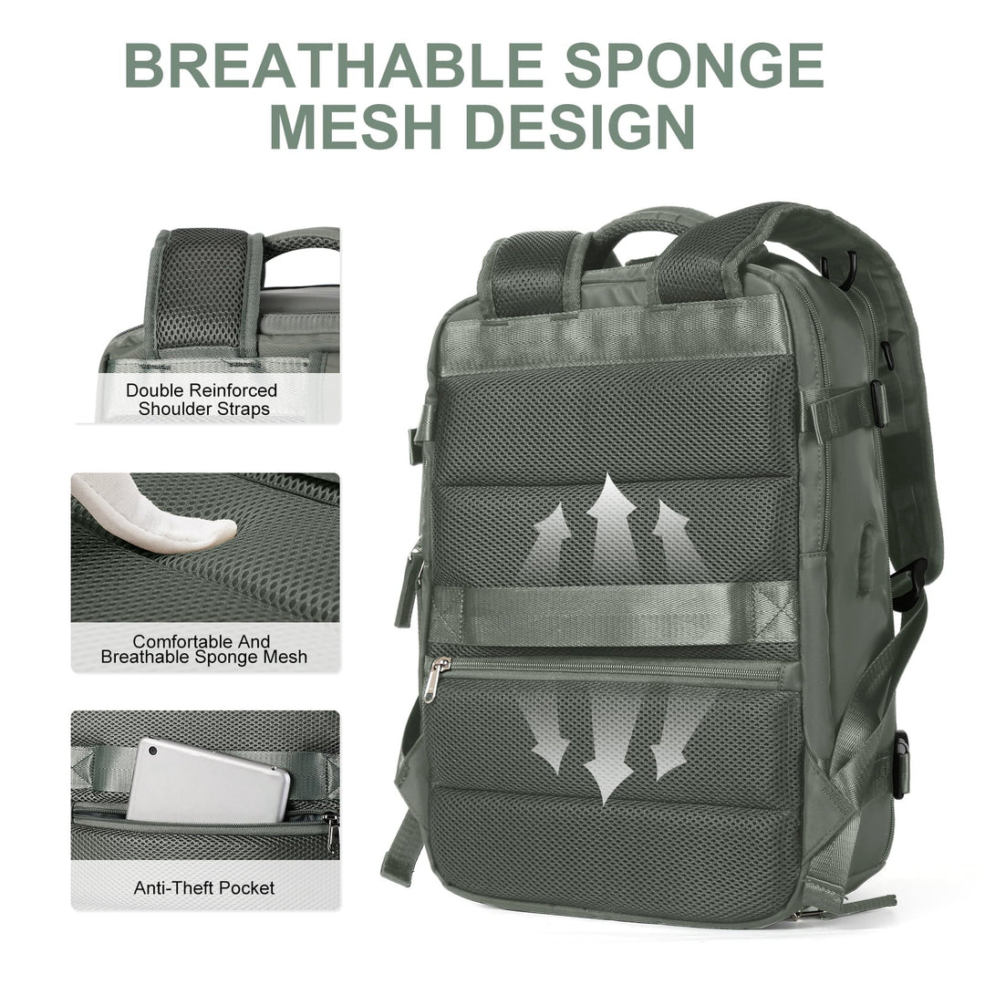 Multifunctional women's backpack 35 L with USB port