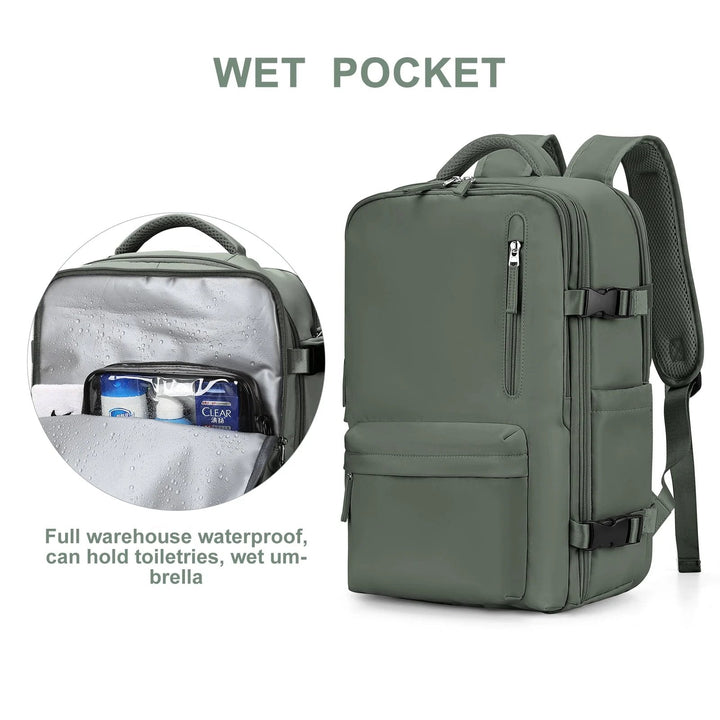 Multifunctional women's backpack 35 L with USB port