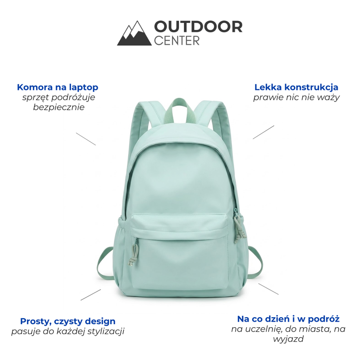 Women's Lightweight Nylon School Backpack in Pastel Colors
