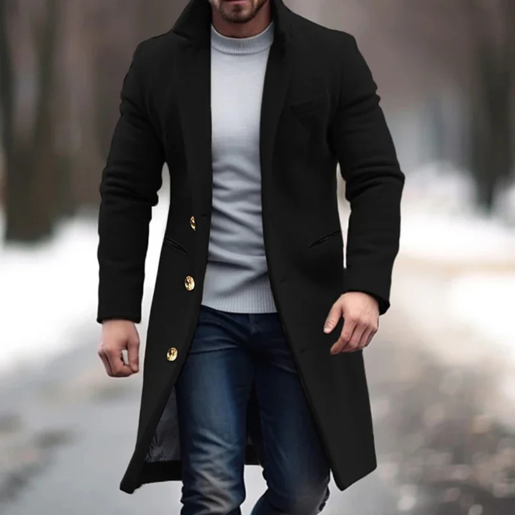 Men’s Wool-Blend Overcoat – Elegant Layer for Cooler Days